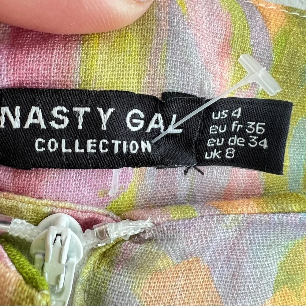 NEW Anthropologie Nasty Gal LINEN Pants wide leg palazzo size 4 purple green